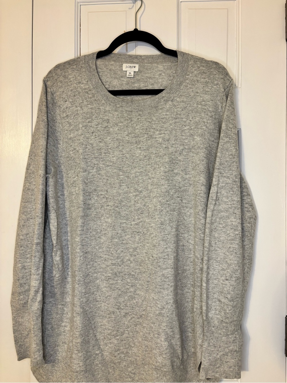 J. Crew Womans Heather Gray Wool Blend Crewneck Sweater XL